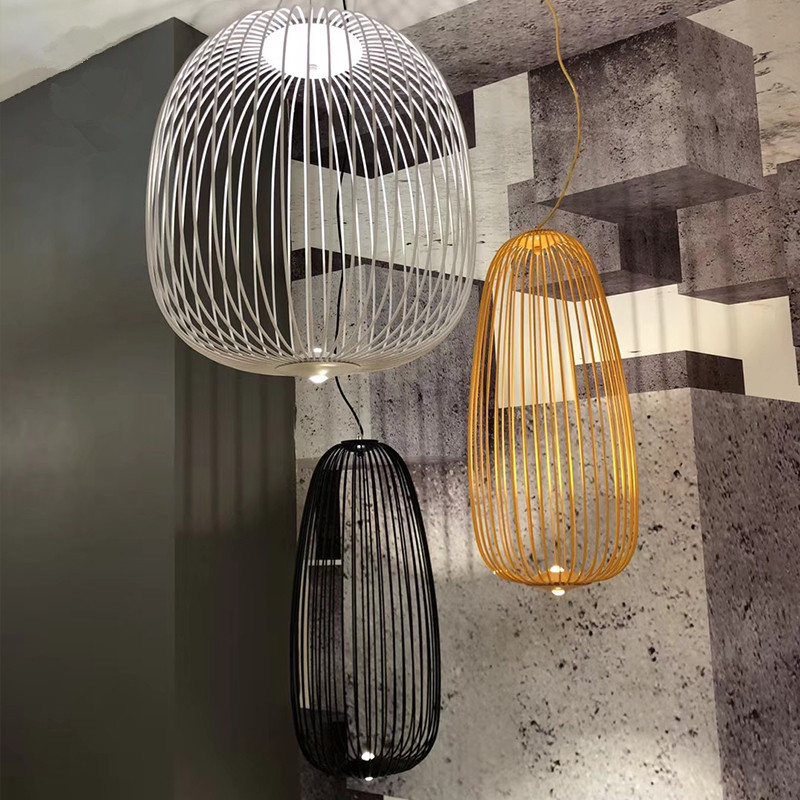 Commercial Kitchen Island - Replica Spokes 1/2 Suspesnsion White Pendant