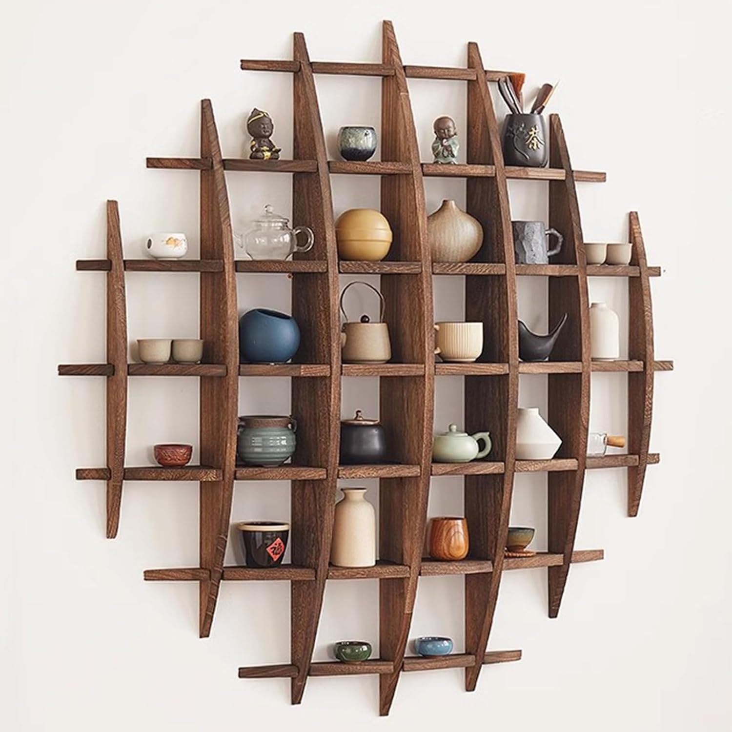 Solid Wood Chinese Tea Cup Hol - Wall Shelf Commercial Kitchen review and price