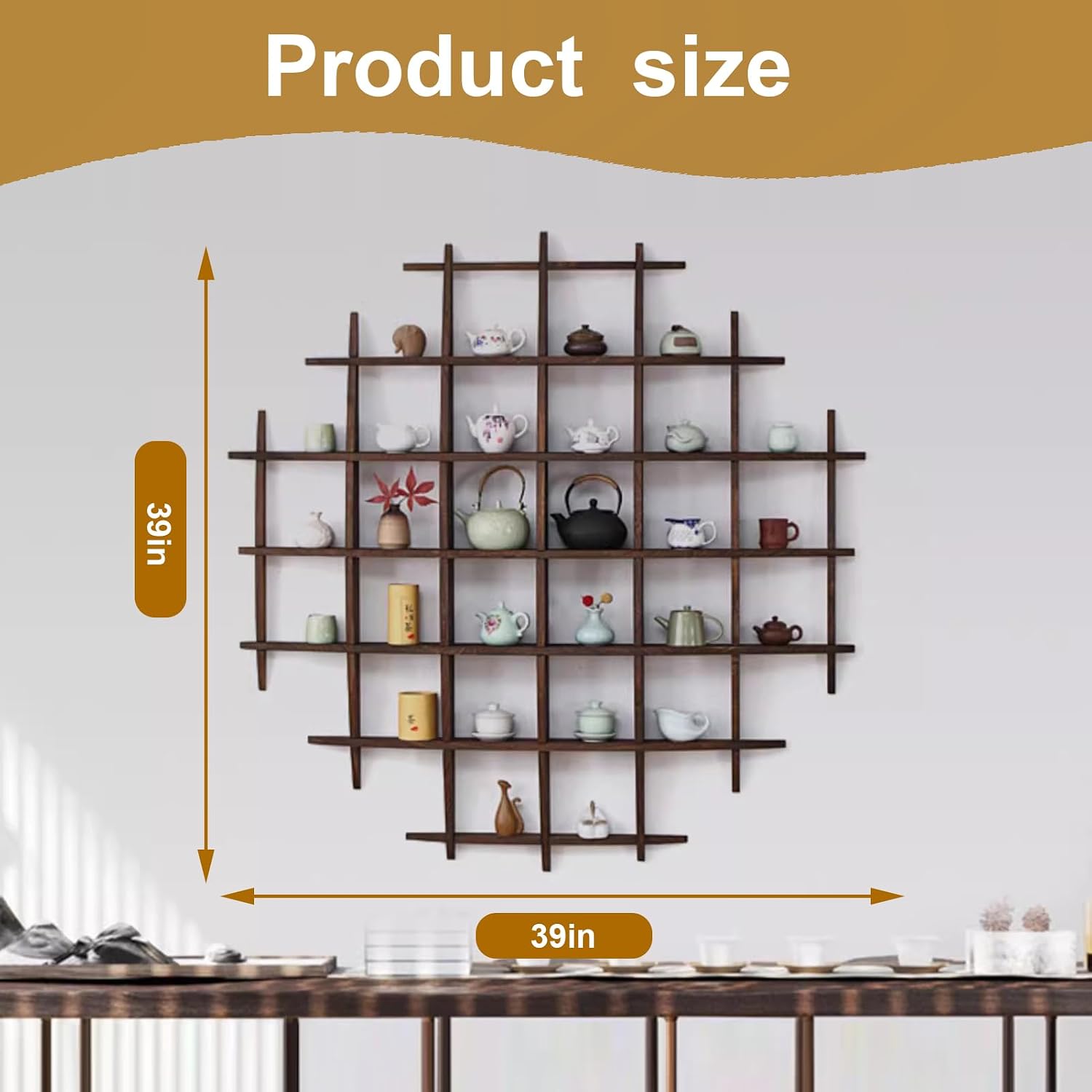 Solid Wood Chinese Tea Cup Hol - Wall Shelf Commercial Kitchen review and price