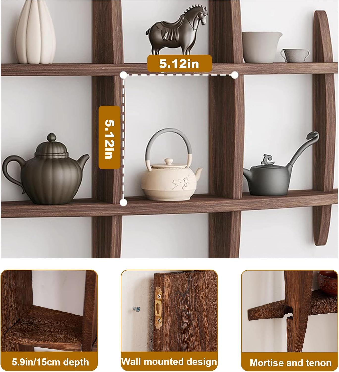 Solid Wood Chinese Tea Cup Hol - Wall Shelf Commercial Kitchen review and price