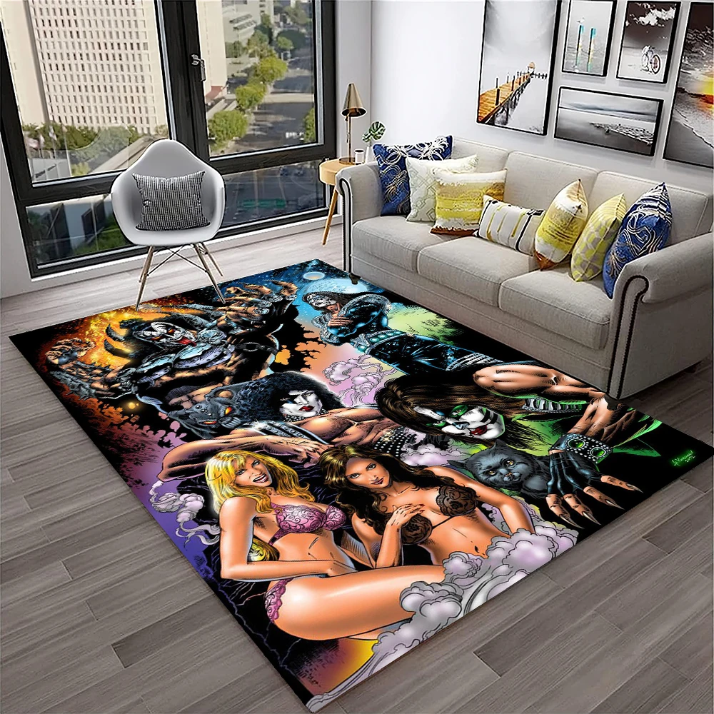 Retro KISS Rock Band Carpet Ru - Commercial Kitchen Non Slip Flooring review and price