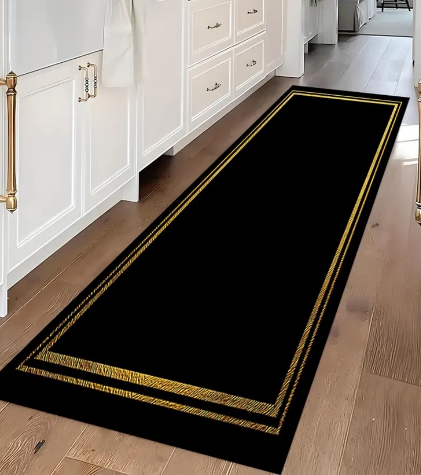 Luxury Black Gold Greek Key Bo - Commercial Kitchen Non Slip Flooring review and price