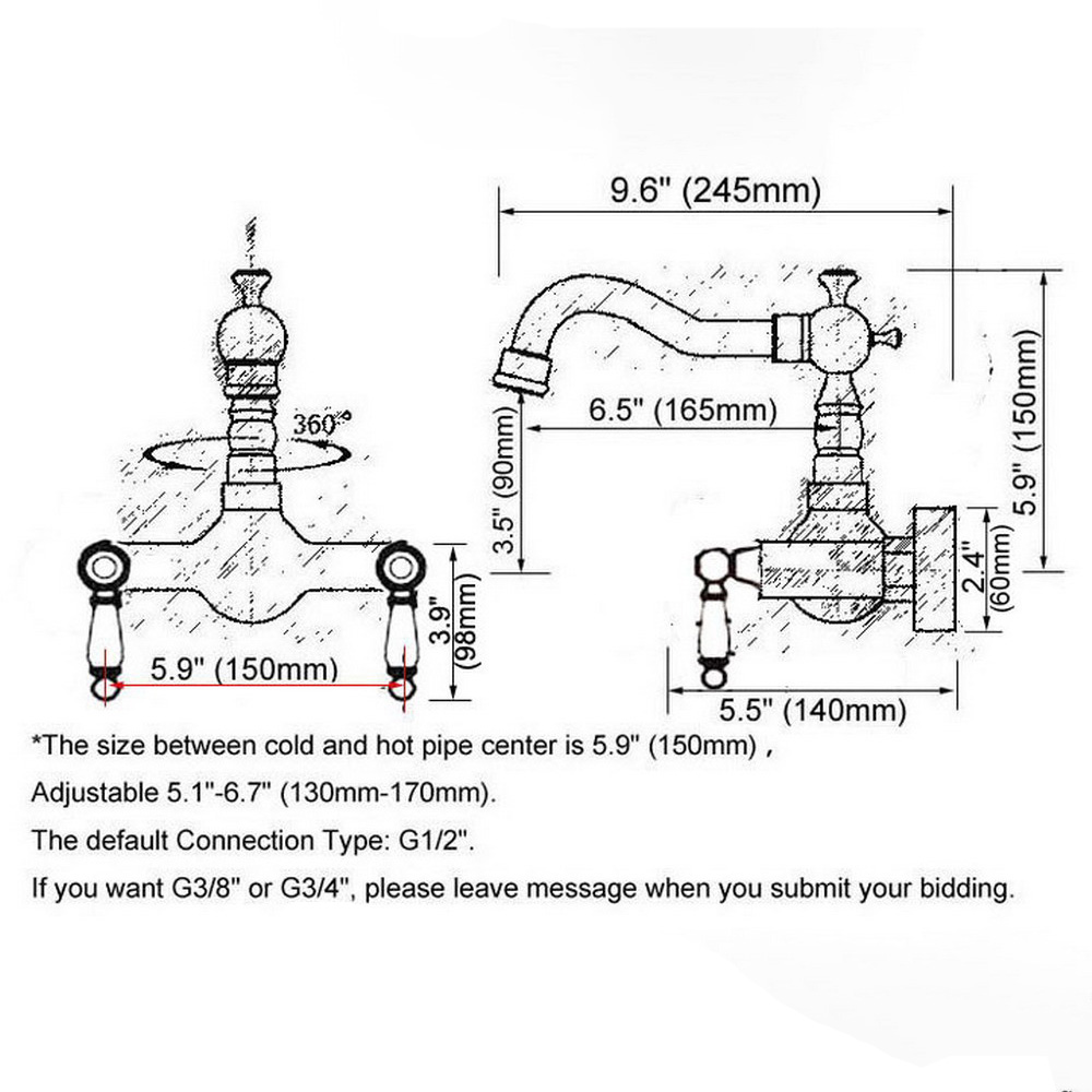 Black Oil Rubbed Bronze Wall M - Commercial Kitchen Mixer Tap review and price