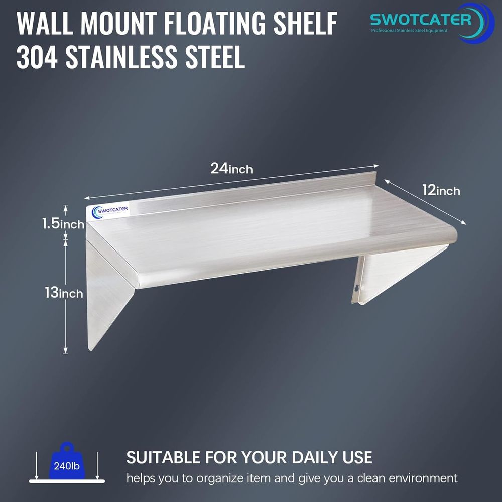2 Pack Stainless Steel Shelves - Wall Shelf Commercial Kitchen review and price